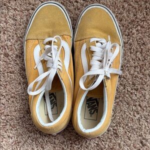 Vans Mustard and White Canvas Sneakers